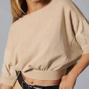 Pilcro Tan Cropped Top